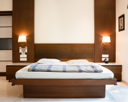 Premium Veneer King-Size Storage Bed with Matching Side Tables