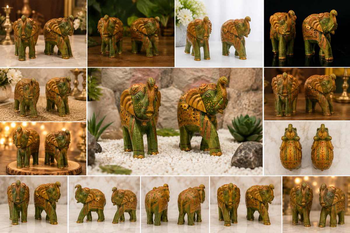 Green stone Elephant