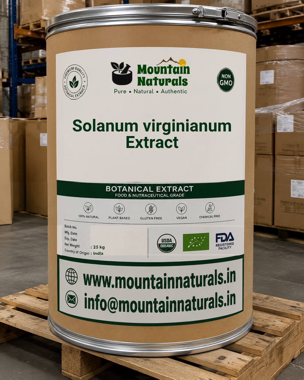 Solanum virginianum (Yellow fruit nightshade), fruit extract, contains alkaloids NLT 5%.