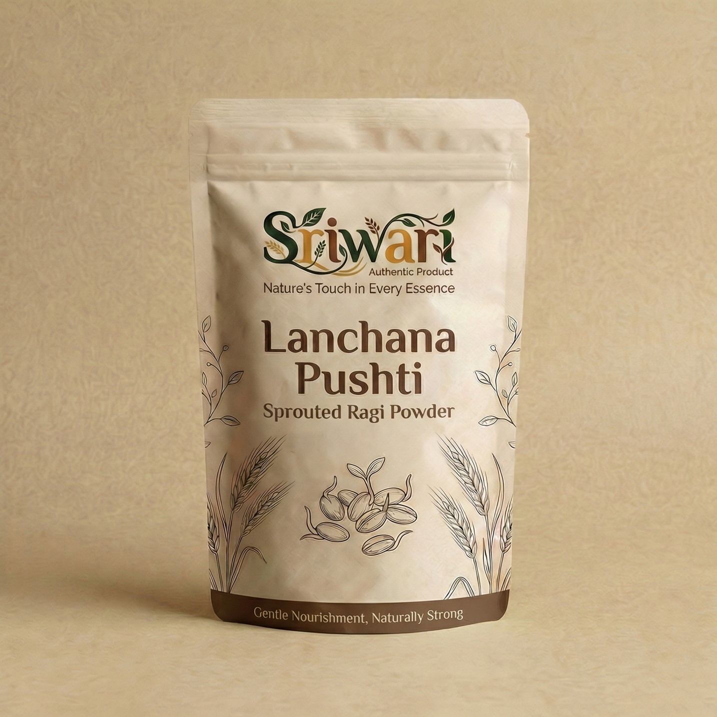 Lanchana Pushti (250 grams) – Sprouted Ragi (Finger Millet) Powder