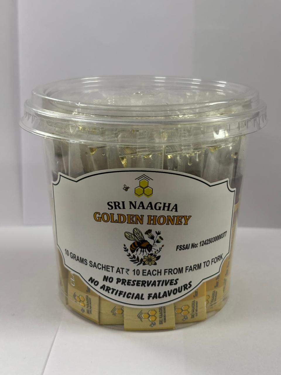 SRI NAAGHA GOLDEN HONEY   Sachets 10gm Jar 40Pcs. / Jar
