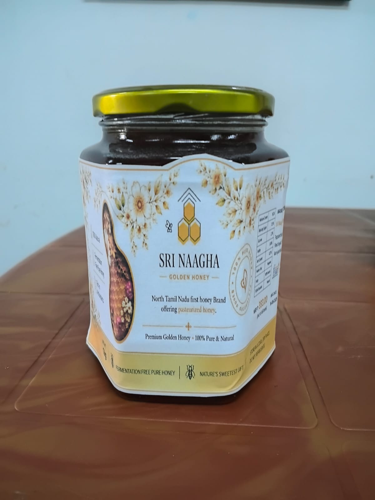 SRI NAAGHA GOLDEN HONEY Classic Pure Honey 1000gm Bottle