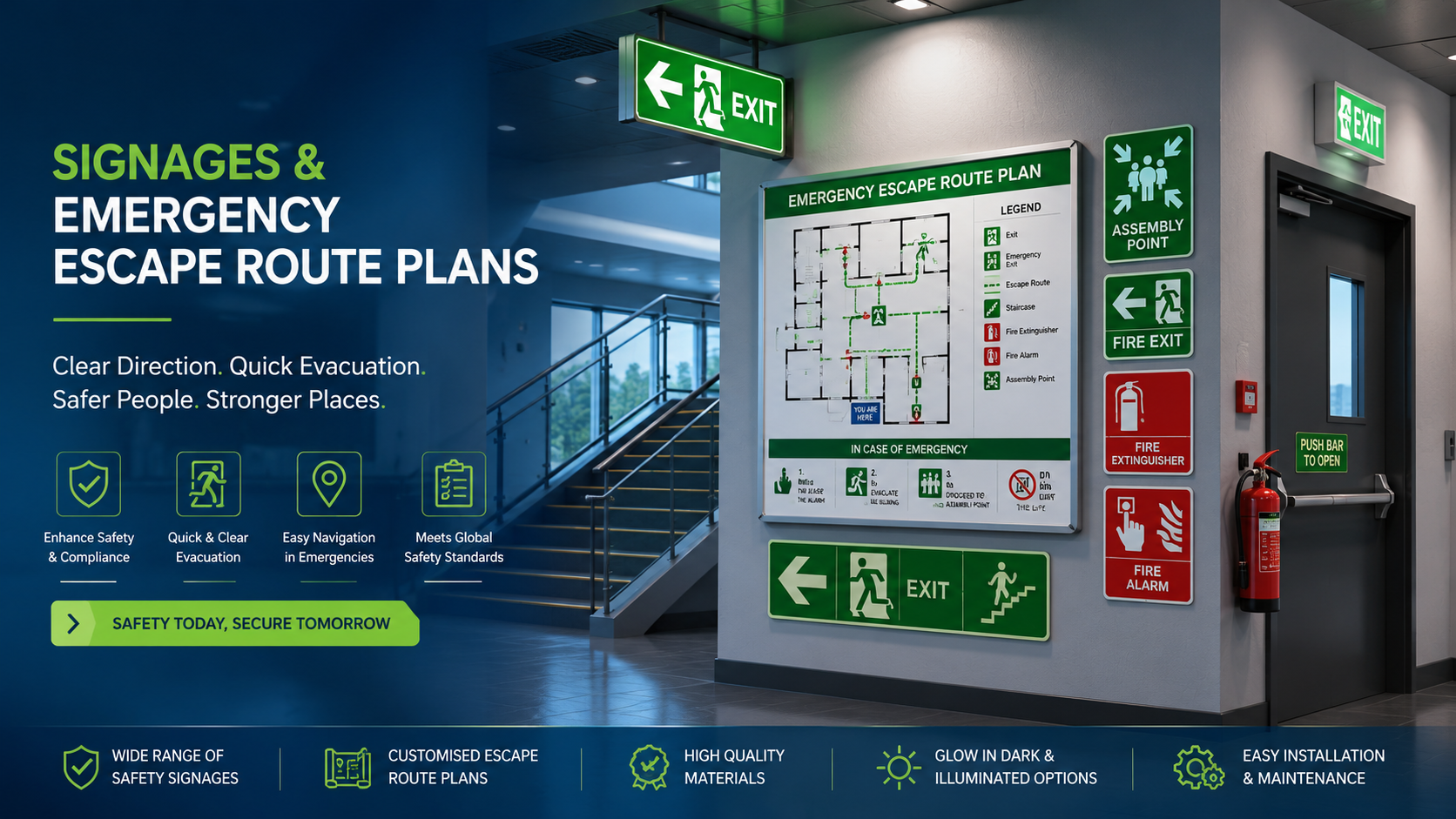 Signages & Emergency Escape Route Plan