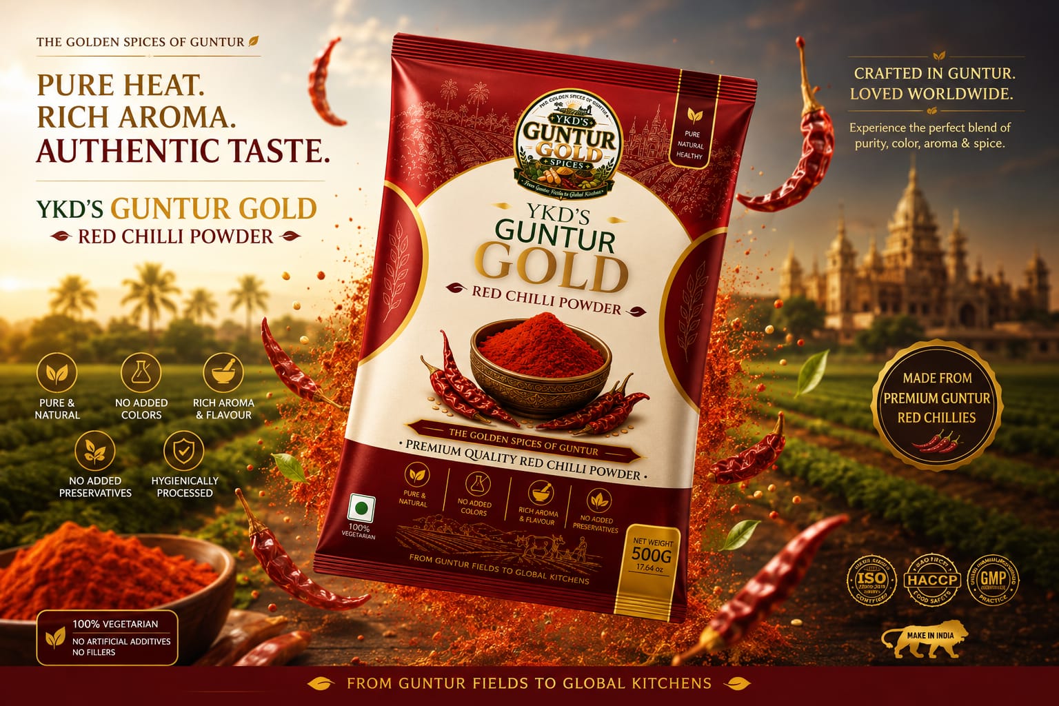 YKD'S GUNTUR GOLD RED CHILLI POWDER