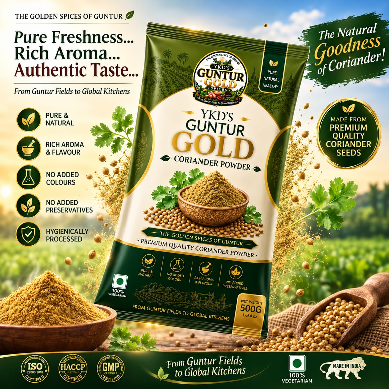 YKD'S GUNTUR GOLD CORIANDER POWDER