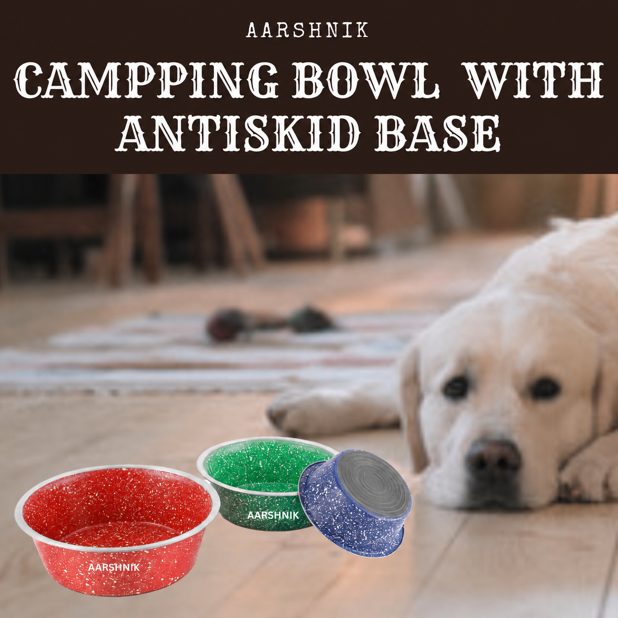 Camping Bowl with Anti-Skid Base