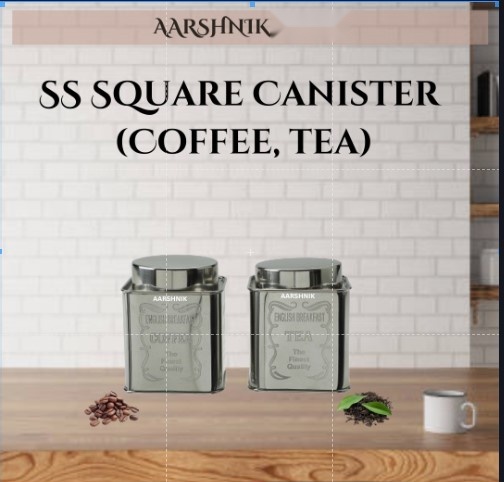 SS SQUARE CANISTER (COFFEE , TEA)