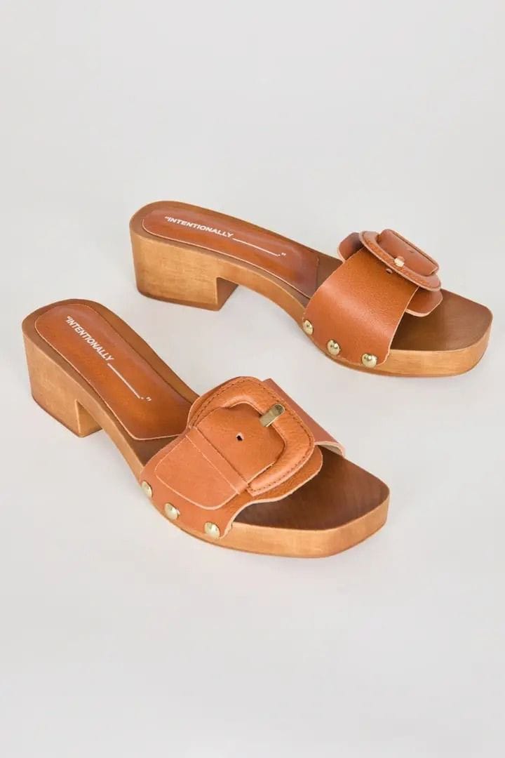 wooden heel sandal