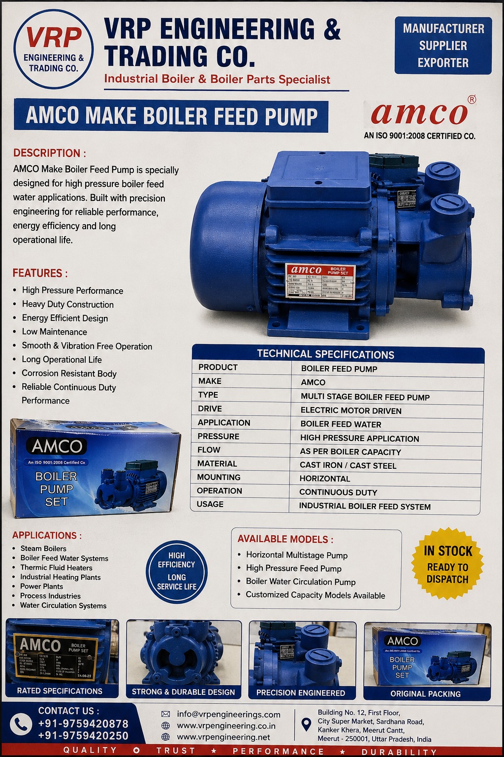 BOILER FEED PUMP AMCO