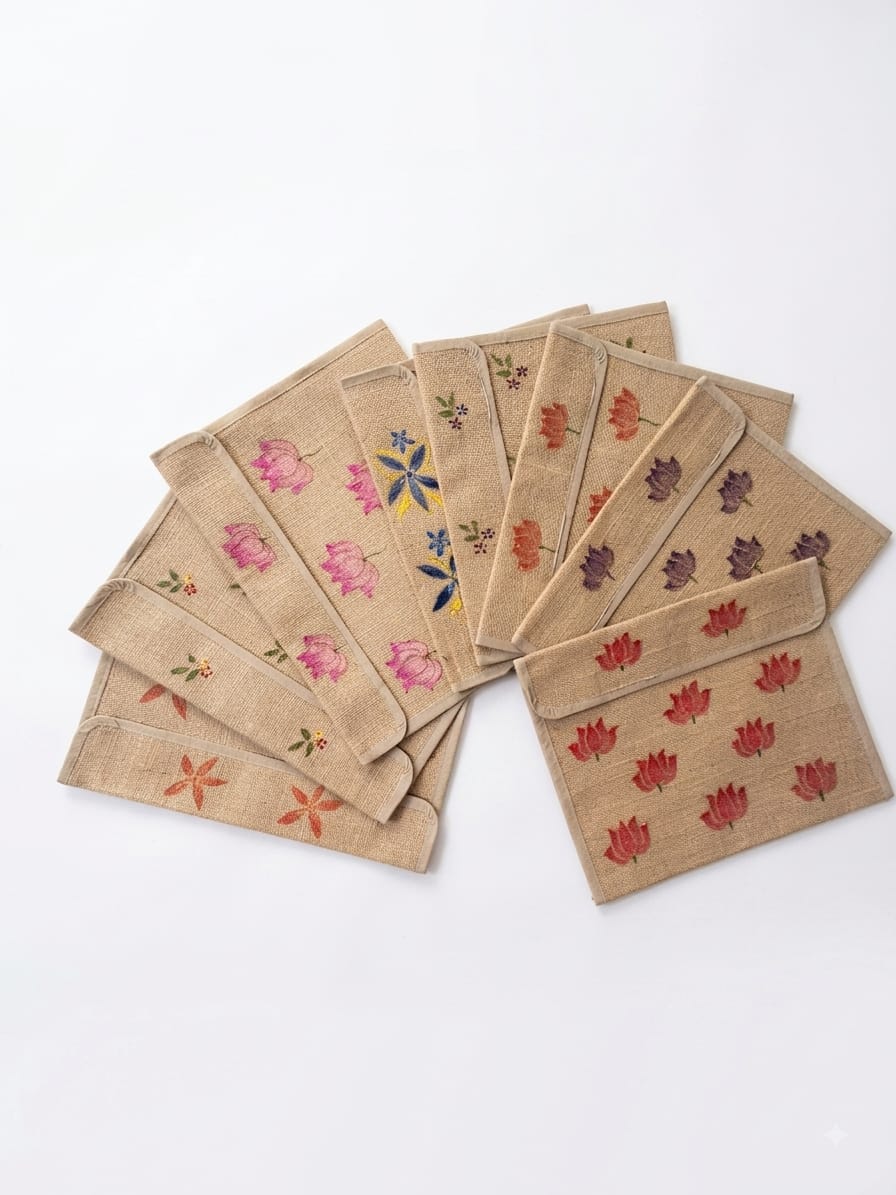 Handpainted jute folders