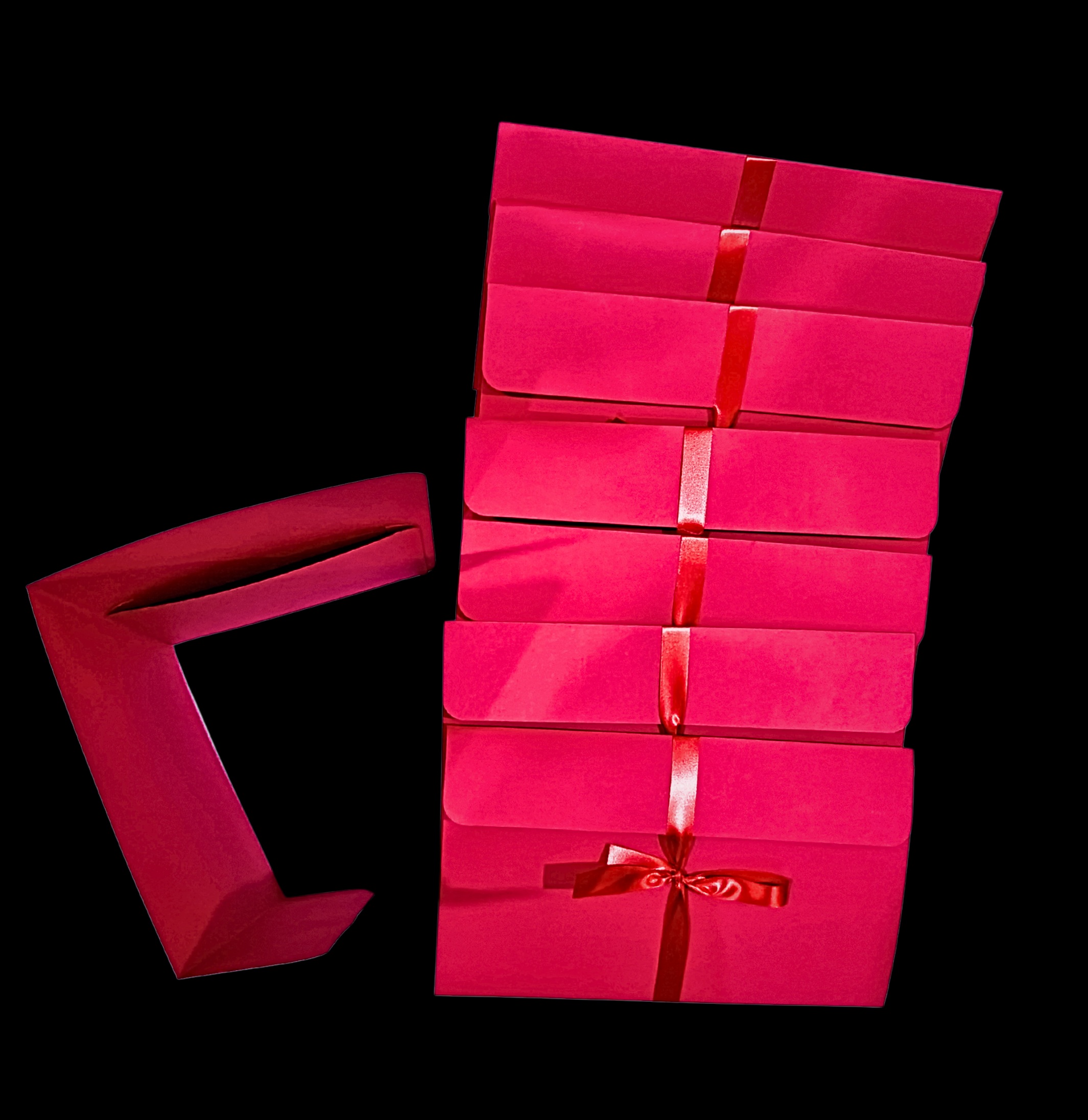 Luxury Red Cash Gift Envelopes with Satin Ribbon Bow – Premium Shagun & Money Envelopes for Weddings, Festivals, and Special Occasions