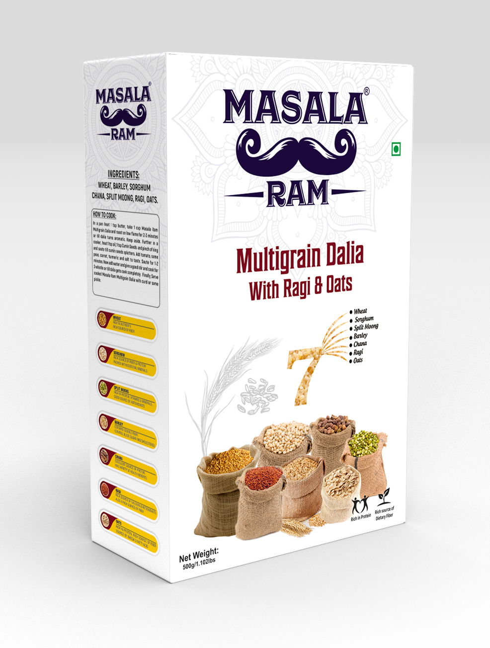 Multigrain Daliya (With Ragi & Oats) 500gm.
