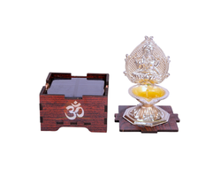 Solar Silver coated Laxmi Diya