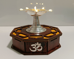 Solar Silver coated Panchpakali Diya
