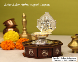Solar Silver coated Ashtavinayak Ganpati Diya