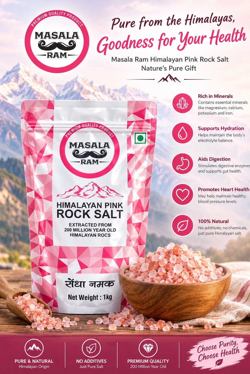 Masala Ram Himalyan Pink Rock Salt