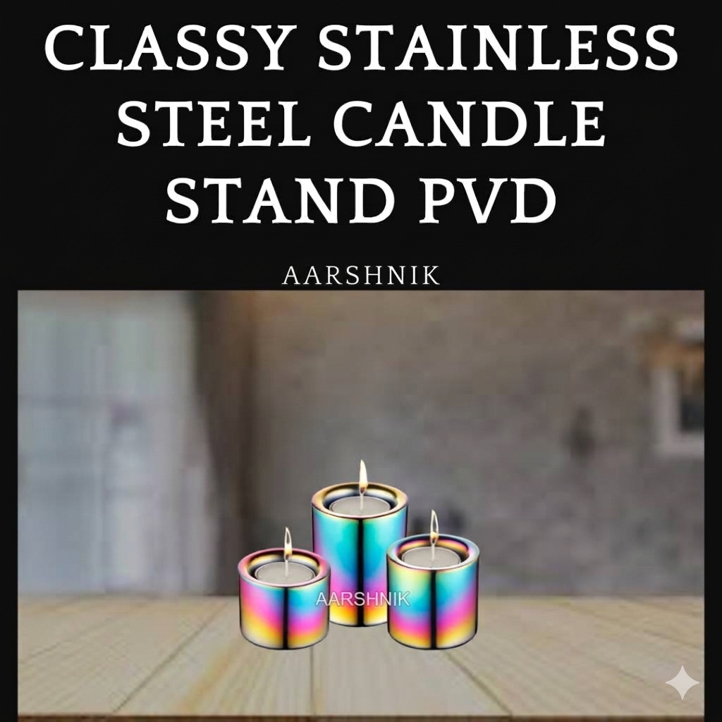 Classy Stainless Steel Candle Stand Set