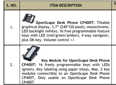 openscape desk phone cp400T with key module